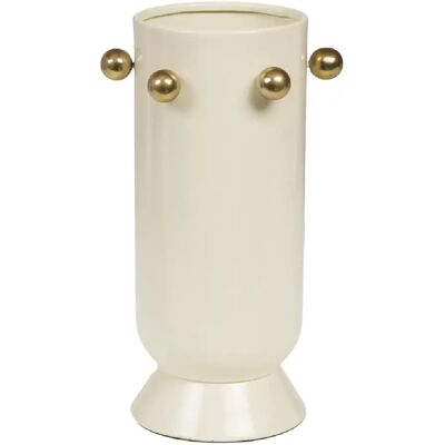 Amadeus Vase rond métal - Crème - Publicité Amadeus Vase rond métal - Crème - Publicité