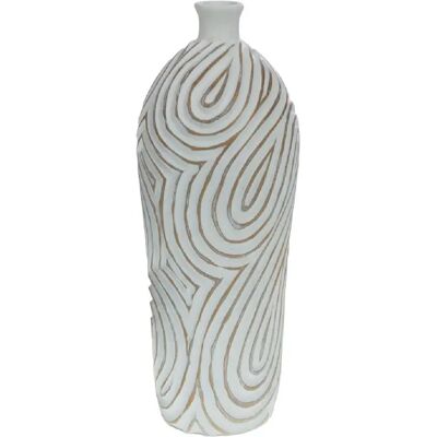 Amadeus Vase rond résine - Beige - Publicité Amadeus Vase rond résine - Beige - Publicité