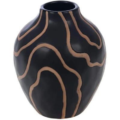 Amadeus Vase rond céramique - Noir marron - Publicité Amadeus Vase rond céramique - Noir marron - Publicité