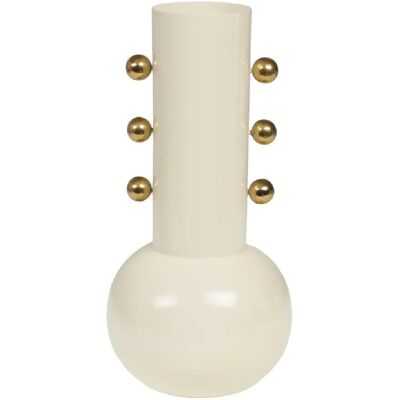 Amadeus Vase décoratif métal - Beige et or - Publicité Amadeus Vase décoratif métal - Beige et or - Publicité