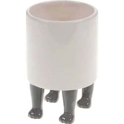 Amadeus Vase céramique chat - Blanc et gris - Publicité Amadeus Vase céramique chat - Blanc et gris - Publicité