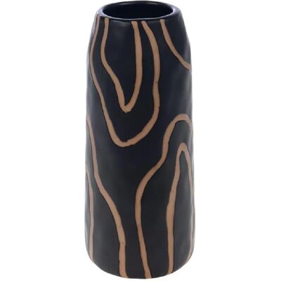Amadeus Vase rond en céramique - Noir et marron - Publicité Amadeus Vase rond en céramique - Noir et marron - Publicité