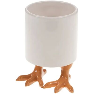 Amadeus Vase céramique poule - Blanc et orange - Publicité Amadeus Vase céramique poule - Blanc et orange - Publicité