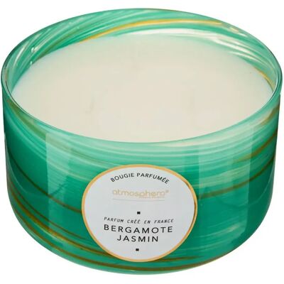 ATMOSPHERA Bougie Parfumée Design Wavy 540g Bergamote & Jasmin - Publicité ATMOSPHERA Bougie Parfumée Design Wavy 540g Bergamote & Jasmin - Publicité
