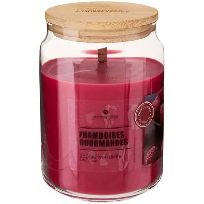 ATMOSPHERA Bougie Parfumée en Verre Vicky 435g Framboises Gourmandes - Publicité ATMOSPHERA Bougie Parfumée en Verre Vicky 435g Framboises Gourmandes - Publicité