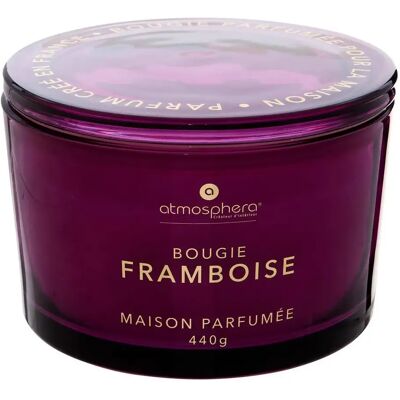ATMOSPHERA Bougie Parfumée en Verre Glowy 440g Framboise - Publicité ATMOSPHERA Bougie Parfumée en Verre Glowy 440g Framboise - Publicité