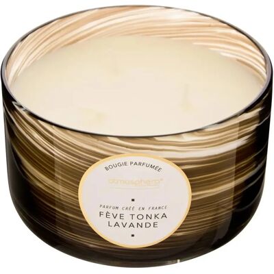 ATMOSPHERA Bougie Parfumée Design Wavy 540g Fève Tonka & Lavande - Publicité ATMOSPHERA Bougie Parfumée Design Wavy 540g Fève Tonka & Lavande - Publicité
