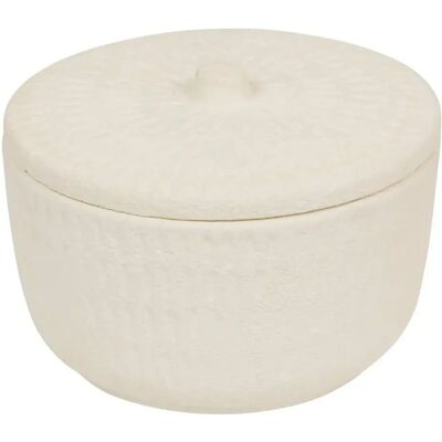 ATMOSPHERA Boîte Déco en Céramique Sien 15cm Blanc - Publicité ATMOSPHERA Boîte Déco en Céramique Sien 15cm Blanc - Publicité