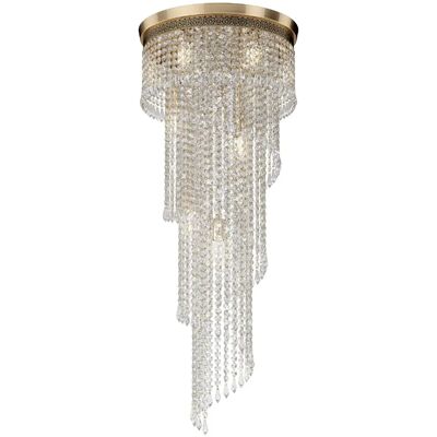 Lustre Maytoni Cascade cristal 12xE14 laiton doré royal - Publicité Lustre Maytoni Cascade cristal 12xE14 laiton doré royal - Publicité