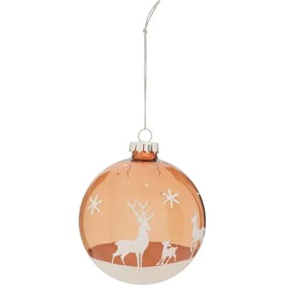 ATMOSPHERA Boule de Noël en Verre Rennes 8cm Bronze - Publicité ATMOSPHERA Boule de Noël en Verre Rennes 8cm Bronze - Publicité