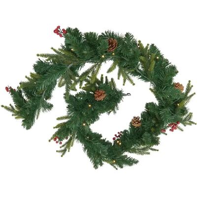 ATMOSPHERA Guirlande de Noël à LED Baies & Pommes de Pin 180cm Vert - Publicité ATMOSPHERA Guirlande de Noël à LED Baies & Pommes de Pin 180cm Vert - Publicité