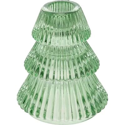 ATMOSPHERA Photophore de Noël en Verre Sapin 10cm Vert - Publicité ATMOSPHERA Photophore de Noël en Verre Sapin 10cm Vert - Publicité