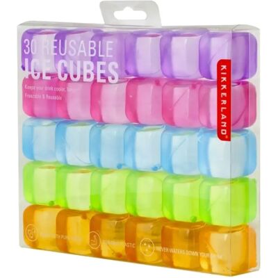 Eurowebbiz - 30 reusable cubes - Colorées - Ice cubes - Publicité Eurowebbiz - 30 reusable cubes - Colorées - Ice cubes - Publicité