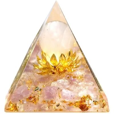 Eurowebbiz Pyramide Orgonite Fleur de Lotus Doré - Objet décoratif - Publicité Eurowebbiz Pyramide Orgonite Fleur de Lotus Doré - Objet décoratif - Publicité