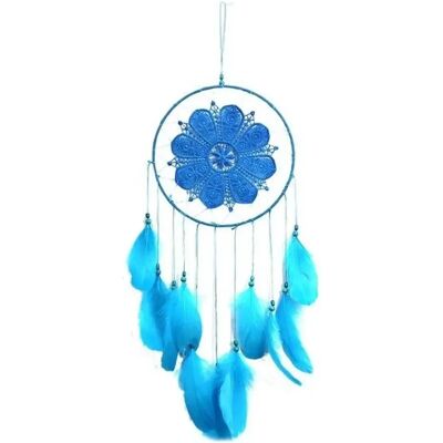 Eurowebbiz Attrape-Rêves - Fleur bleue plumes - Attrape rêve - Publicité Eurowebbiz Attrape-Rêves - Fleur bleue plumes - Attrape rêve - Publicité