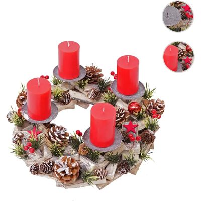 MENDLER Ensemble de Porte-Bougies - Décoration de Noël Circulaire en Bois et Métal 33cm - Publicité MENDLER Ensemble de Porte-Bougies - Décoration de Noël Circulaire en Bois et Métal 33cm - Publicité
