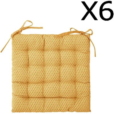 pegane Lot de 6 Galettes de chaise ocre - Publicité pegane Lot de 6 Galettes de chaise ocre - Publicité