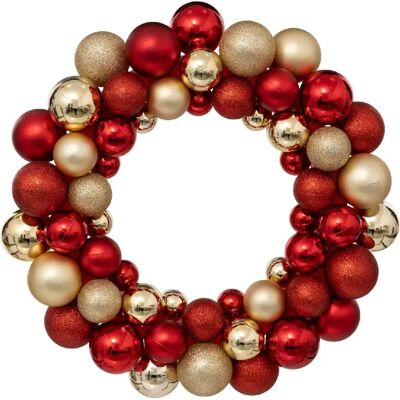 ATMOSPHERA Couronne boule de Noël - Diam 35 cm - Rouge et Or - Publicité ATMOSPHERA Couronne boule de Noël - Diam 35 cm - Rouge et Or - Publicité