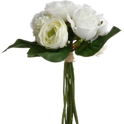 ATMOSFERA White artificial bouquet 21,5x30 cm Polyester - flower bouquet - Publicité ATMOSFERA White artificial bouquet 21,5x30 cm Polyester - flower bouquet - Publicité