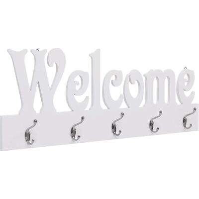 Porte-manteau mural blanc Welcome de vidaXL - Penderie murale - Publicité Porte-manteau mural blanc Welcome de vidaXL - Penderie murale - Publicité