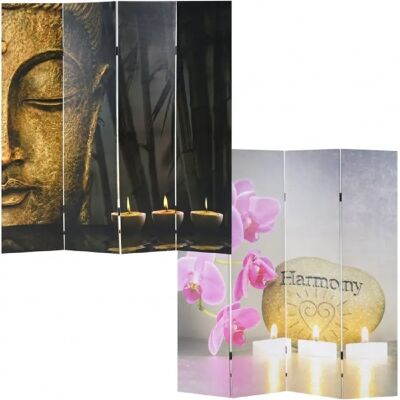 Decoshop26 Paravent 4 panneaux pans recto bouddha verso harmony 180x160 cm PAR04022 - Publicité Decoshop26 Paravent 4 panneaux pans recto bouddha verso harmony 180x160 cm PAR04022 - Publicité