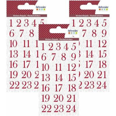 Artemio Autocollants Chiffres Rouges Calendrier - Publicité Artemio Autocollants Chiffres Rouges Calendrier - Publicité