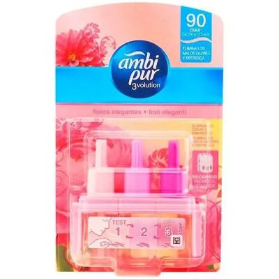 Ambi pur 3volution recharge diffuseur fleurs roses - 21 ml - Publicité Ambi pur 3volution recharge diffuseur fleurs roses - 21 ml - Publicité