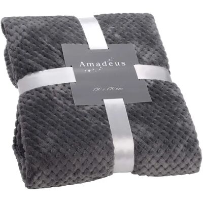 Amadeus - Damier plaid - Gris anthracite - Couverture - Publicité Amadeus - Damier plaid - Gris anthracite - Couverture - Publicité
