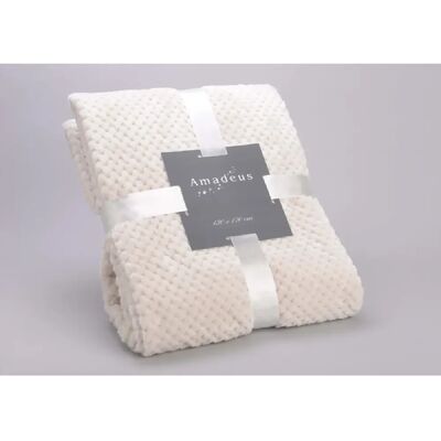 Amadeus Plaid Damier 130x170 cm - Crème - Publicité Amadeus Plaid Damier 130x170 cm - Crème - Publicité