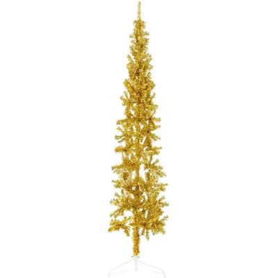 vidaXL Demi-sapin de Noël 210 cm - Doré - Publicité vidaXL Demi-sapin de Noël 210 cm - Doré - Publicité