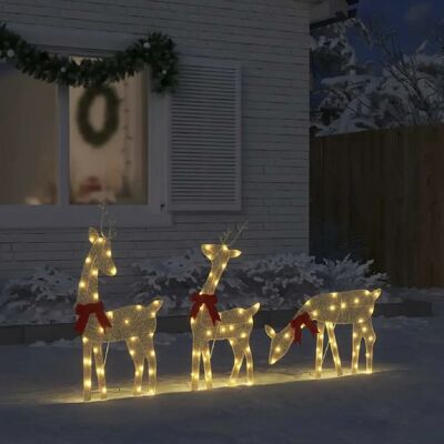 vidaXL LED-Rentiere 3 Stk. 90 LEDs Warmweiß Warmweiß - Décoration de Noël - Publicité vidaXL LED-Rentiere 3 Stk. 90 LEDs Warmweiß Warmweiß - Décoration de Noël - Publicité