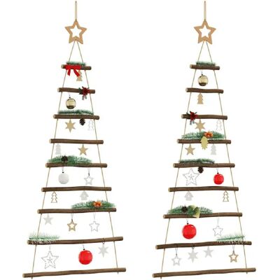 vidaXL Arbres de Noël suspendus 120 cm - Bois naturel - Publicité vidaXL Arbres de Noël suspendus 120 cm - Bois naturel - Publicité