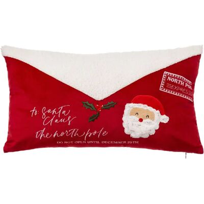 ATMOSPHERA Coussin lettre au Père Noël - 50 x 30 cm - Blanc et rouge - Publicité ATMOSPHERA Coussin lettre au Père Noël - 50 x 30 cm - Blanc et rouge - Publicité