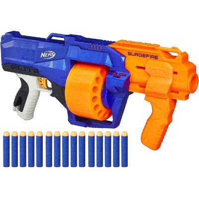 Nerf SurFire Elite pistolet à fléchettes - Bleu - Publicité Nerf SurFire Elite pistolet à fléchettes - Bleu - Publicité