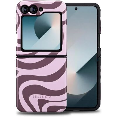 Selencia Coque plastique Vivid Samsung Galaxy Z Flip 6 / Z Flip 7 FE - Vagues rose/prune - Publicité Selencia Coque plastique Vivid Samsung Galaxy Z Flip 6 / Z Flip 7 FE - Vagues rose/prune - Publicité