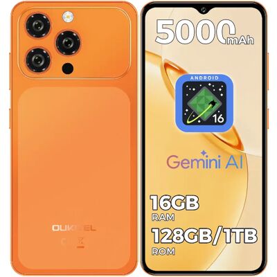 Smartphone OUKITEL C17 16Go RAM 128Go triple caméra ultra-fin Orange - Publicité Smartphone OUKITEL C17 16Go RAM 128Go triple caméra ultra-fin Orange - Publicité