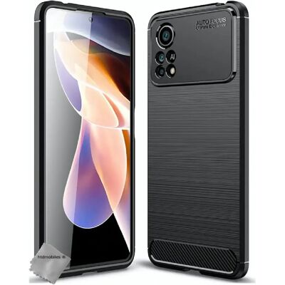 Htdmobiles Coque silicone Auto Focus Xiaomi Poco X4 Pro 5G - Noir carbone - Publicité Htdmobiles Coque silicone Auto Focus Xiaomi Poco X4 Pro 5G - Noir carbone - Publicité