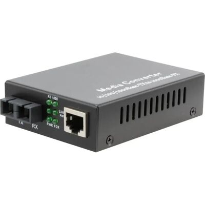 Dexlan Convertisseur Fibre Gigabit SC Duplex Multimode 550m vers RJ45 10/100/1000 - Publicité Dexlan Convertisseur Fibre Gigabit SC Duplex Multimode 550m vers RJ45 10/100/1000 - Publicité