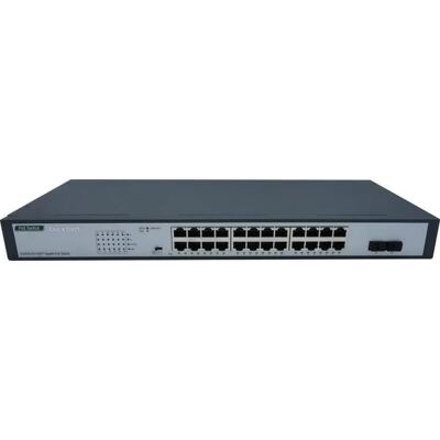 Dexlan Switch 24 Ports Gigabit PoE+ Budget 280W & 2 ports fibre SFP - Publicité Dexlan Switch 24 Ports Gigabit PoE+ Budget 280W & 2 ports fibre SFP - Publicité
