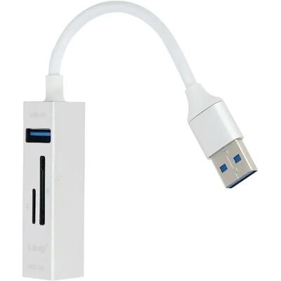 Hub USB LinQ Argent 5 en 1 - 3 ports USB & lecteur micro-SD - Publicité Hub USB LinQ Argent 5 en 1 - 3 ports USB & lecteur micro-SD - Publicité