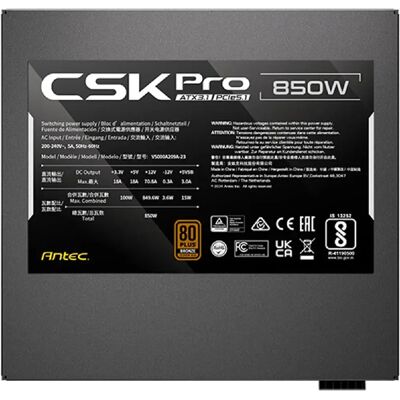 Antec CSK850 Pro ATX 3.1 Alimentation Semi-Modulaire 850W 80 PLUS Bronze - Publicité Antec CSK850 Pro ATX 3.1 Alimentation Semi-Modulaire 850W 80 PLUS Bronze - Publicité