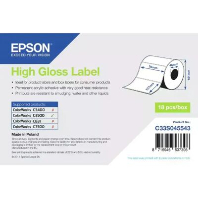 Epson étiquette haute brillance 76x127 mm - Publicité Epson étiquette haute brillance 76x127 mm - Publicité