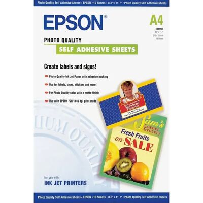 Epson A4 Papier photo auto-adhésif - Publicité Epson A4 Papier photo auto-adhésif - Publicité