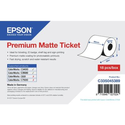Epson Etiquettes C33S045389 - Publicité Epson Etiquettes C33S045389 - Publicité