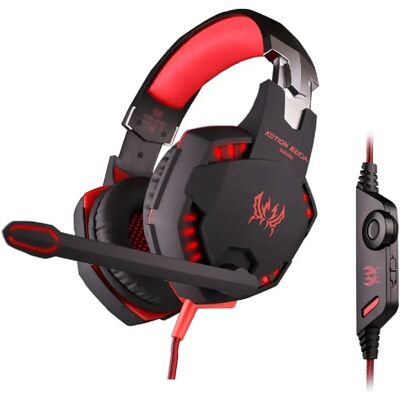 Casque Gamer Ordinateur PC Stéréo Microphone Vibrations Voyant LED Câblé Rouge - Yonis - Publicité Casque Gamer Ordinateur PC Stéréo Microphone Vibrations Voyant LED Câblé Rouge - Yonis - Publicité