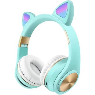 Casque Audio Sans Fil Oreilles De Chat Avec Lumière Effets Colorés Gaming - Bleu - Yonis - Publicité Casque Audio Sans Fil Oreilles De Chat Avec Lumière Effets Colorés Gaming - Bleu - Yonis - Publicité
