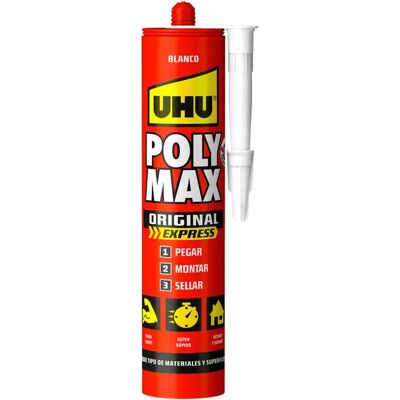 Uhu Scellant adhésif Poly Max Express - Blanc - Publicité Uhu Scellant adhésif Poly Max Express - Blanc - Publicité