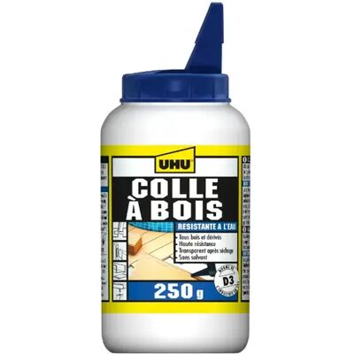 Colle UHU spéciale bois résistante à l'eau D3 - 250g - Publicité Colle UHU spéciale bois résistante à l'eau D3 - 250g - Publicité