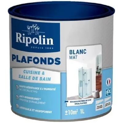 Peinture pour plafonds blancs Ripolin - 1L - Convient pour cuisines et salles de bain - Publicité Peinture pour plafonds blancs Ripolin - 1L - Convient pour cuisines et salles de bain - Publicité