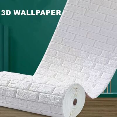 General Rouleau de papier peint autocollant mural 3D DIY, blanc, bleu, rose, gris, bloc de mousse souple, décoration murale pour cuisine, chambre, maison, étanche~0525 - Publicité General Rouleau de papier peint autocollant mural 3D DIY, blanc, bleu, rose, gris, bloc de mousse souple, décoration murale pour cuisine, chambre, maison, étanche~0525 - Publicité